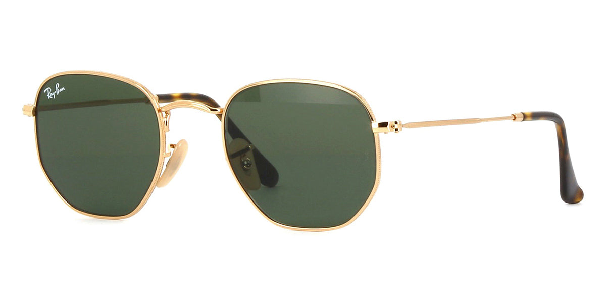 Ray-Ban RB 3548N 001 Hexagonal Gold With Flat Lenses - As Seen On Dwyane Wade & Molly-Mae